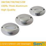 3W To 12W High Power LED Downlights